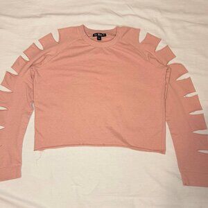 Say What Womens Long Sleeve Top Pink Size L